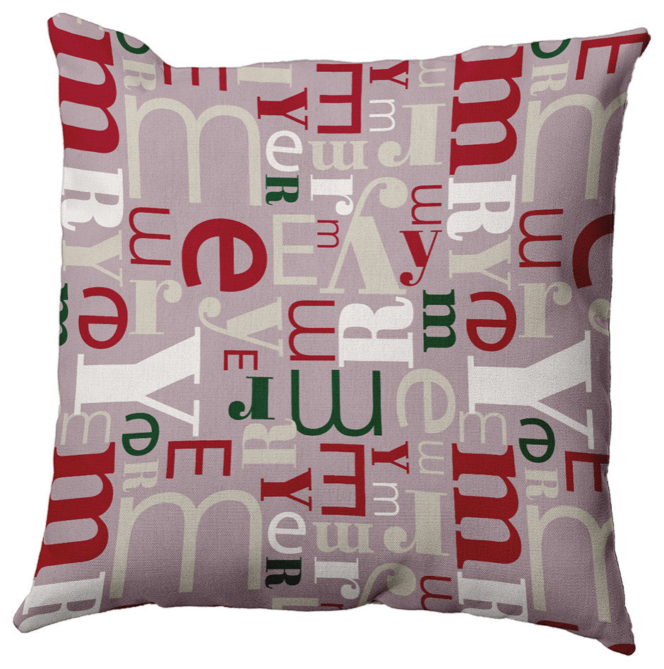 Egg Nogg Frosting Crazy Merry Christmas Polyester Throw Pillow, 16"x16"