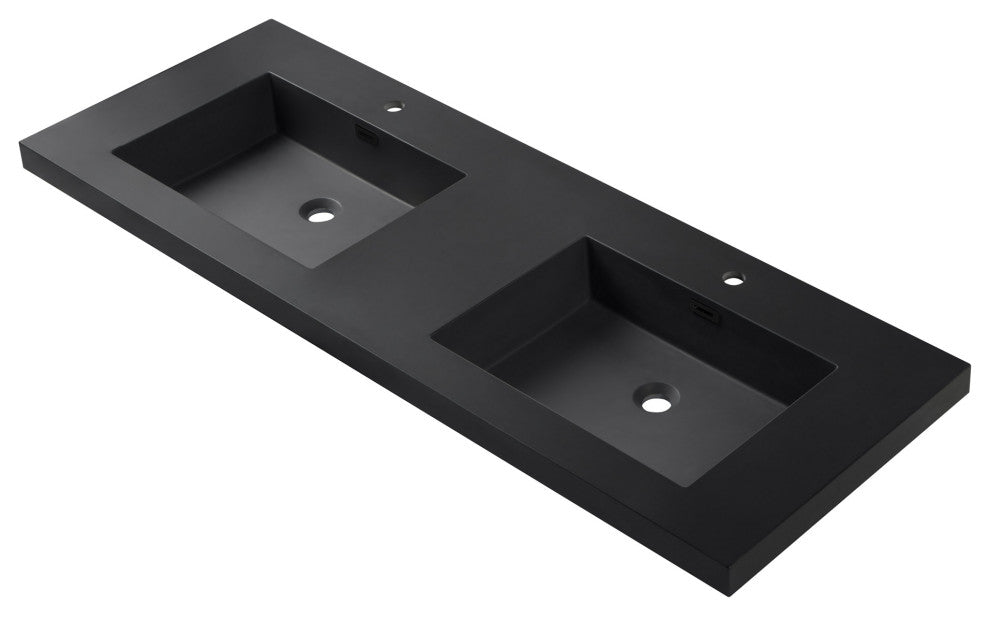 Dowell 22" FTB Resin Bathroom Vanity Basin, Black, 61wx22dx6h
