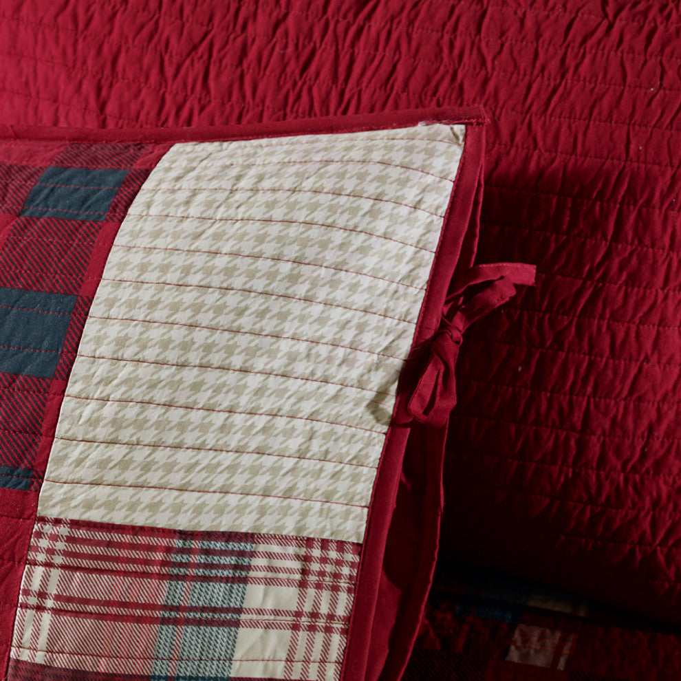Woolrich Sunset Cabin Plaid Coverlet Daybed Set, Red