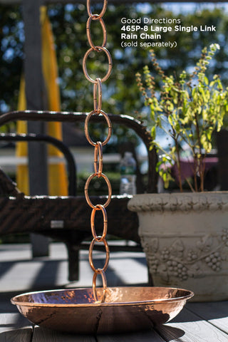 100% Pure Copper Rain Chain Basin, Large 16-1/2 Inch Diameter, 4 Inches High