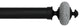 Linen Avenue Grey Stone Cap Single Curtain Rod Set,28-48 Inch,Matte Black