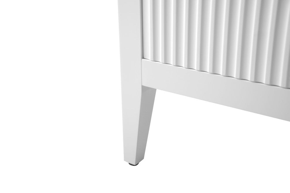 Vanity Art Freestanding Vanity, White, 30", Single Sink, Matte Black