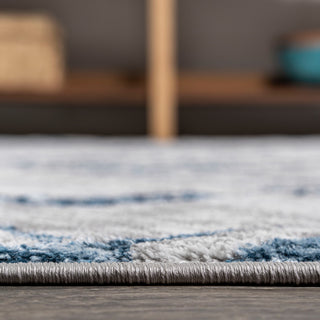 Slant Modern Abstract Area Rug, Gray/Blue, 2'x8'