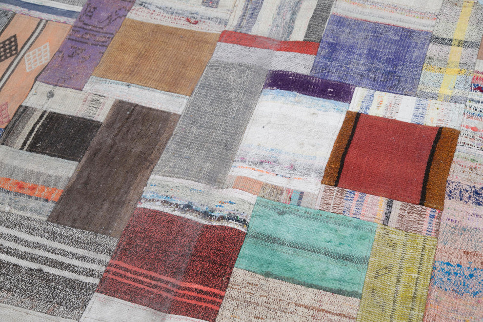 Rug N Carpet - Handmade Turkish 8' 1'' x 10' 0'' Rustic Patchwork Kilim Rug
