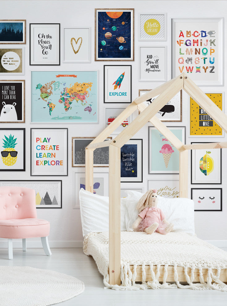 Kids Frames Mural Wall Art Peel and Stick Vinyl Wallpaper, 24"w by 108"h