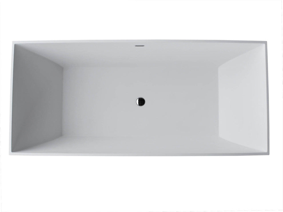 Lucca 32 x 71 Artificial Stone Freestanding Soaker Bathtub with Center Drain