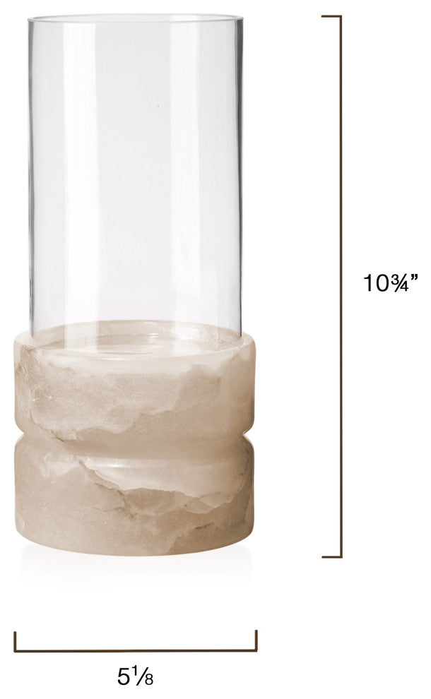 Charlotte Stacked Alabaster Hurricane, Tall