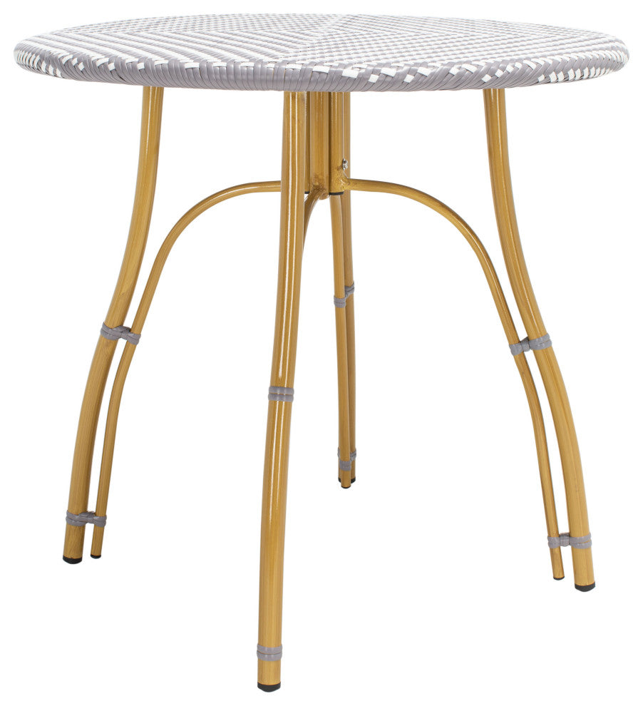 Safavieh Kylie Rattan Bistro Table, Grey/White