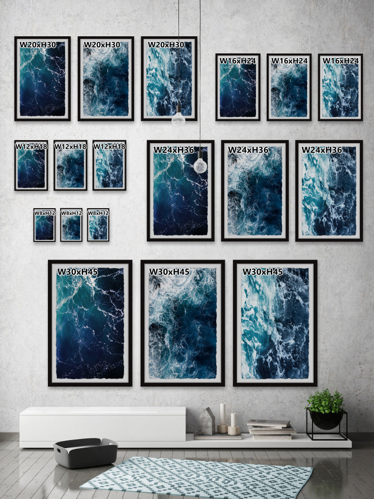 Whole Lot of Blue Triptych, Set of 3, 16x24 Panels