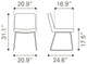 Dining Chair, Set of 2, Faux Vinyl Leather, Steel, Yellow, Kitchen Cafe Bistro