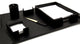 6-Piece Black Leather Desk Set