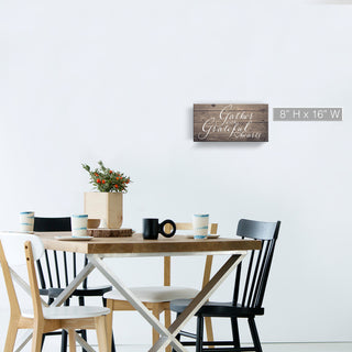 Grateful Hearts Wrapped Canvas Harvest Wall Art, 8"x16"