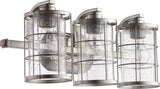 Ellis 3-Light Vanity Fixture, Tumbled Steel