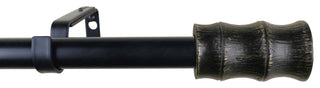 1" Diameter Bamboo Curtain Rod, 48"-84", Burnt Gold
