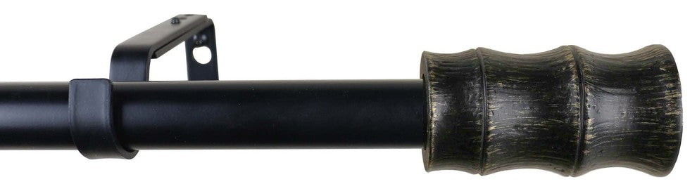 1" Diameter Bamboo Curtain Rod, 48"-84", Burnt Gold