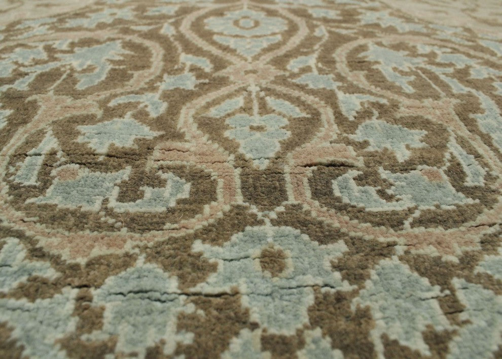 Turkish-knotted Ankara Izabella Brown Runner 3'0"x9'8"