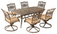 Traditions 7-Piece Dining Set, 6 Swivel Chairs, Large 72 x 38" Table