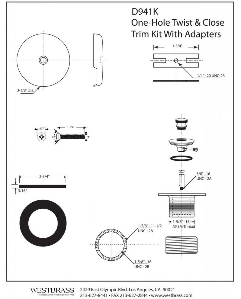 Twist & Close Universal Tub Trim With One-Hole Faceplate In Powder Coated Black