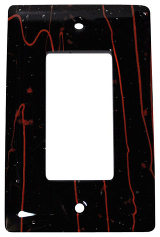 Wall Plate Decoration, Red Mardi Gras on Black, 3x5