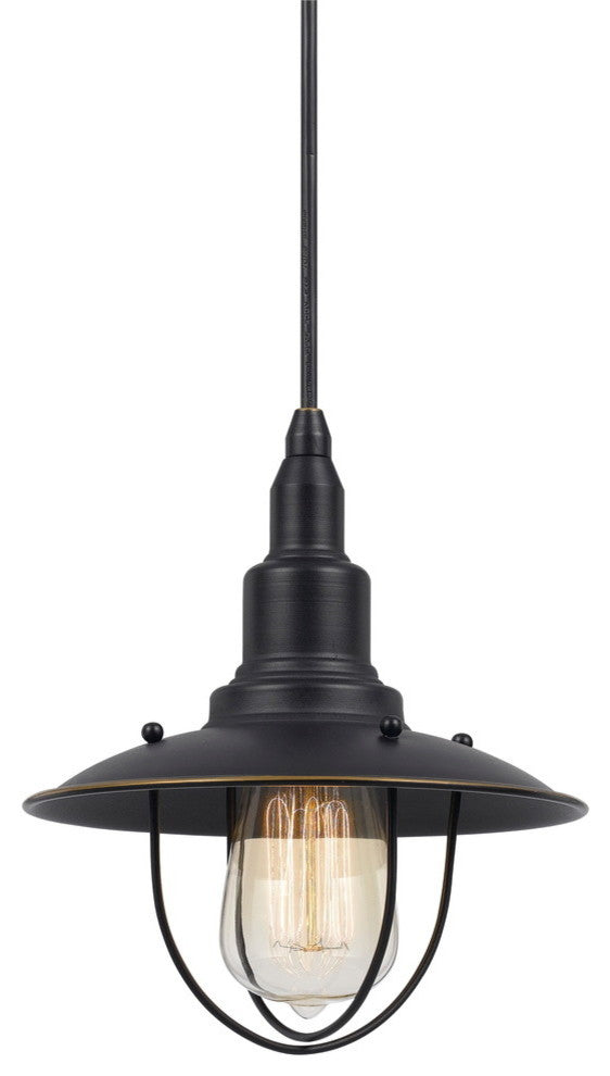 60W Allentown Metal Pendant, Dark Bronze Finish