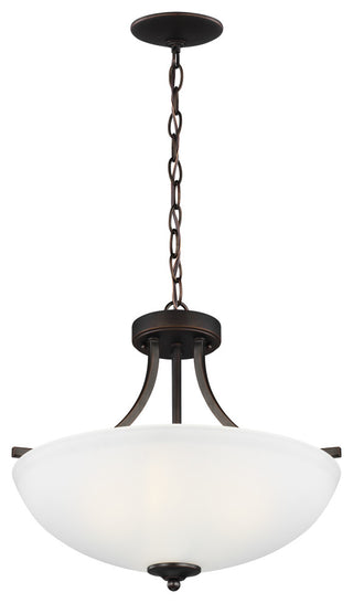 Geary Medium 3-Light Semi-Flush Convertible Pendant, Burnt Sienna