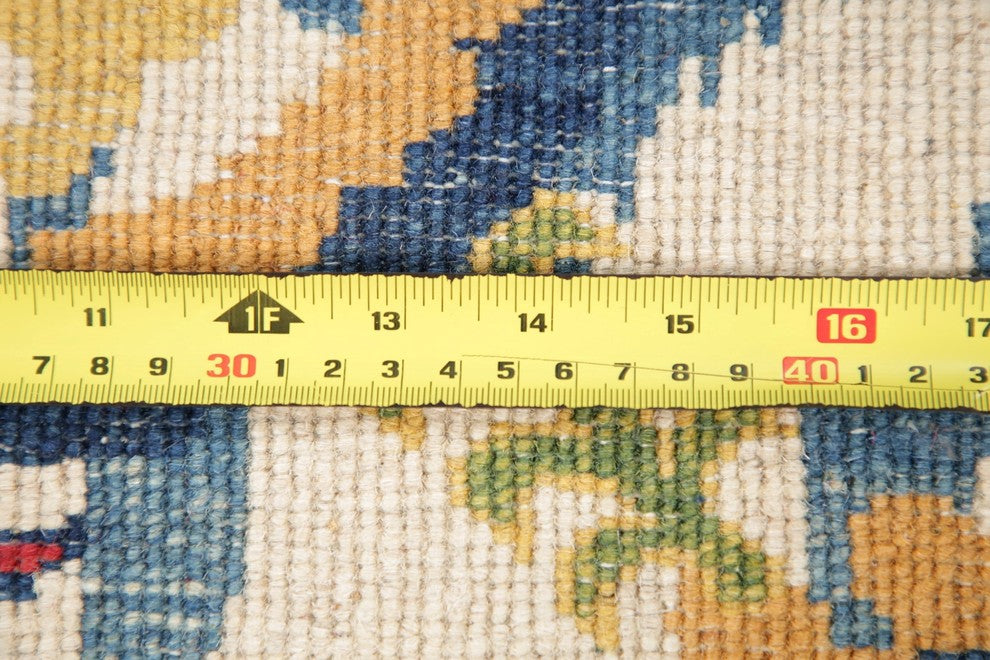 Pakistani Hand-Knotted Kazak Wool Oriental Area Rug, Beige, 4'10"X3'7"