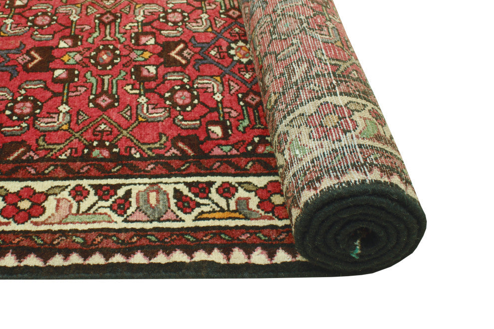 Fine Vintage Distressed Diaval Rust/Ivory Runner, 2'6 x 13'3