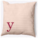 18" x 18" Modern Monogram Indoor/Outdoor Polyester Throw Pillow, Cranberry