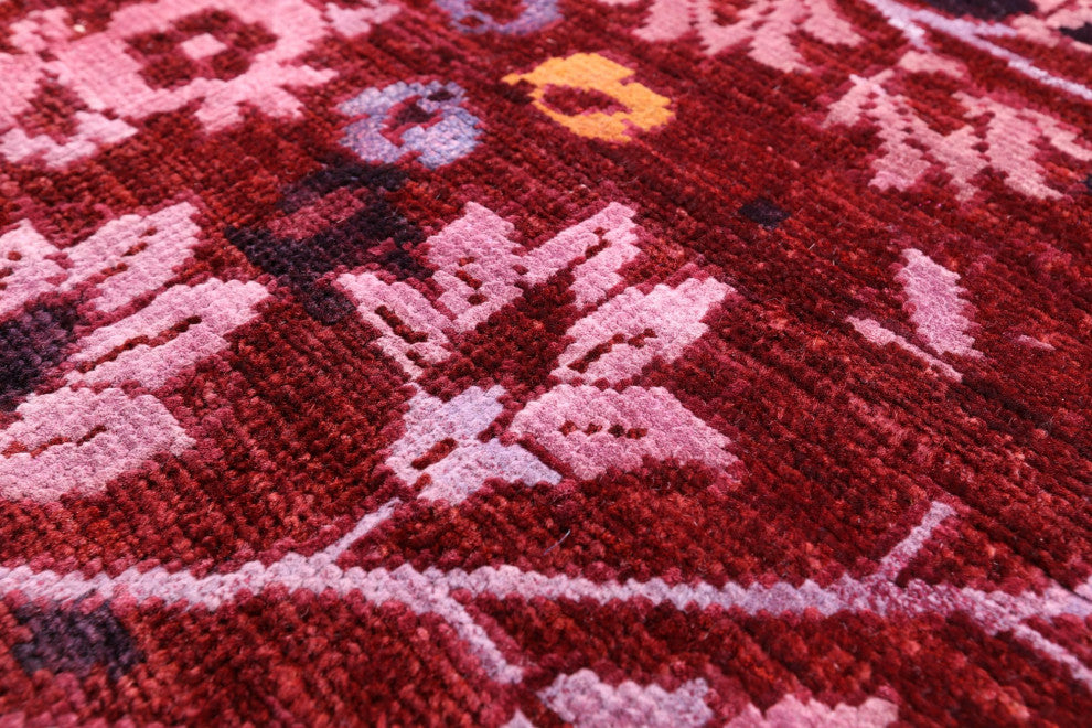 Wool and Silk Modern Hand Knotted Rug 8' 10" X 11' 11" Q9951