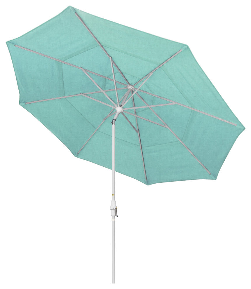 11' Aluminum Umbrella Collar Tilt Matted White, Spectrum Mist