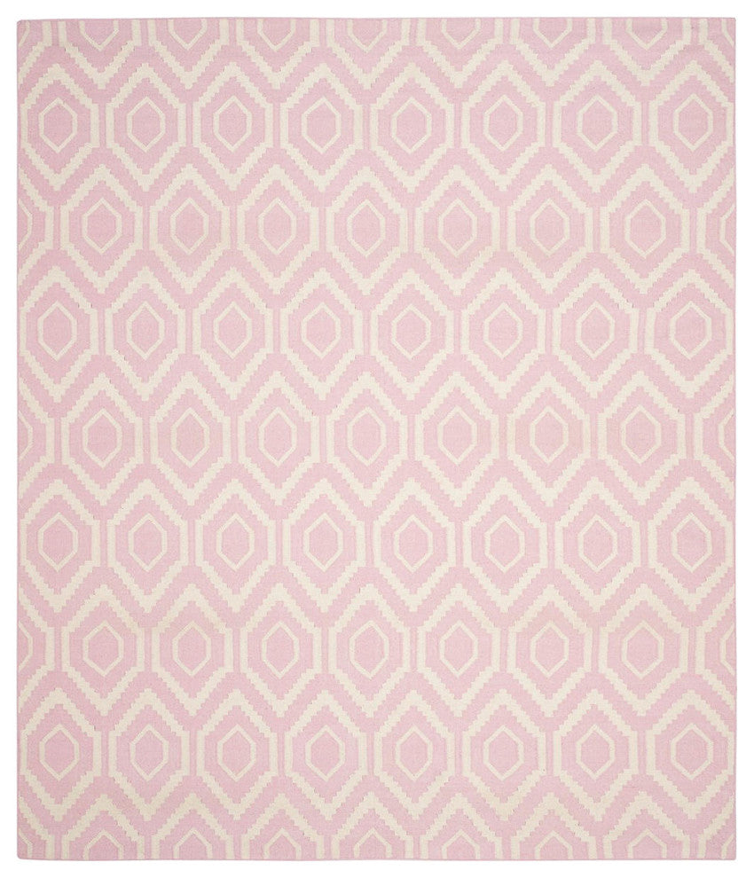 Safavieh Dhurries Dhu556C Pink, Ivory Area Rug