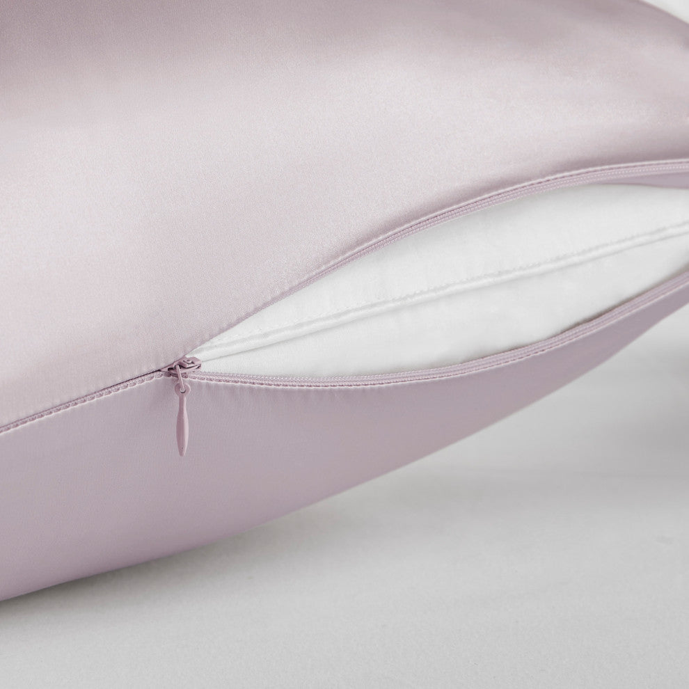 Madison Park Mulberry Silk Luxury Single Pillowcase, Lavender, Standard