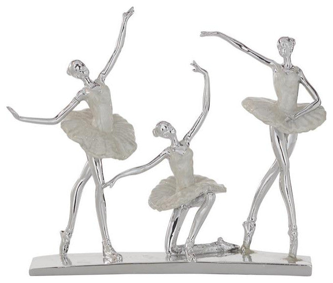 Silver Glam Dancer Sculpture