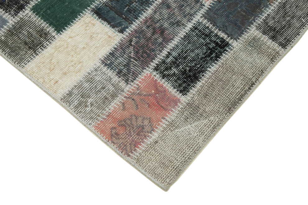 Rug N Carpet - Handmade Turkish 3' 1" x 9' 11" Unique Patchwork Runner Rug