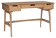 Mid Century Desk, Hardwood Frame & 3 Storage Drawers With Rattan Front, Natural