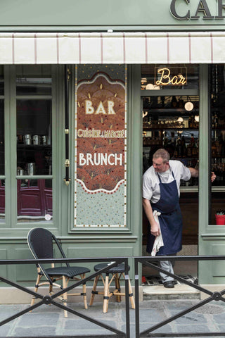 Simone Rattan Bistro Stool, Black