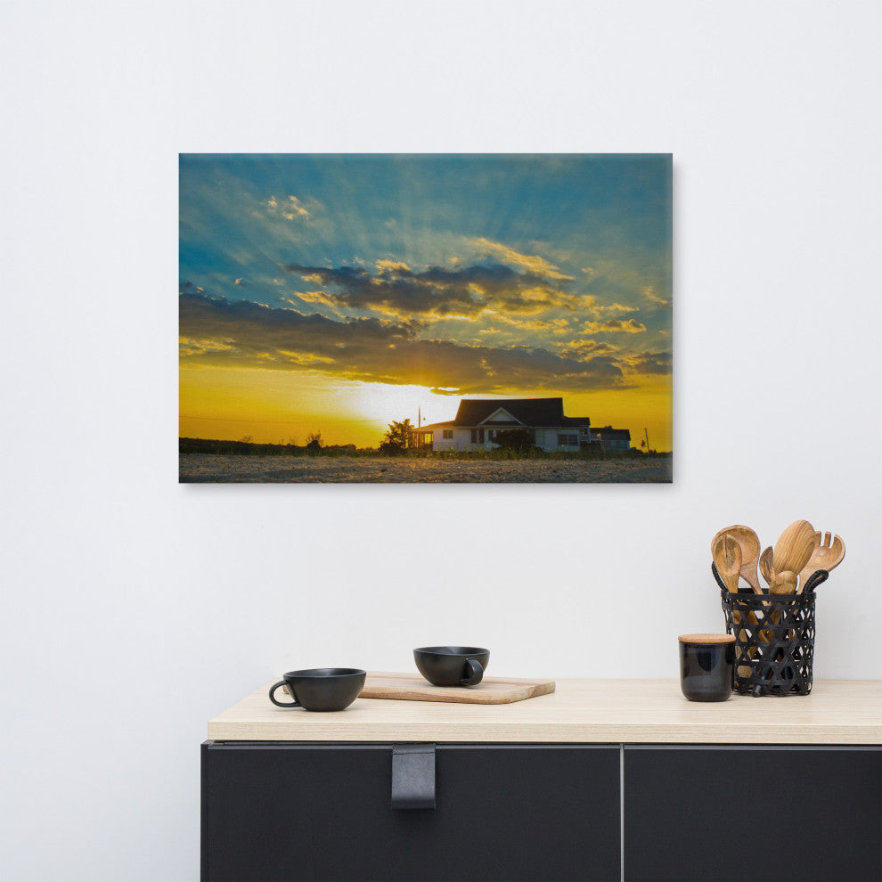 Sunset at Bowers Coastal Landscape Photo Canvas Wall Art Print, 24" X 36"