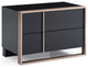 20" Black Two Drawers Nightstand