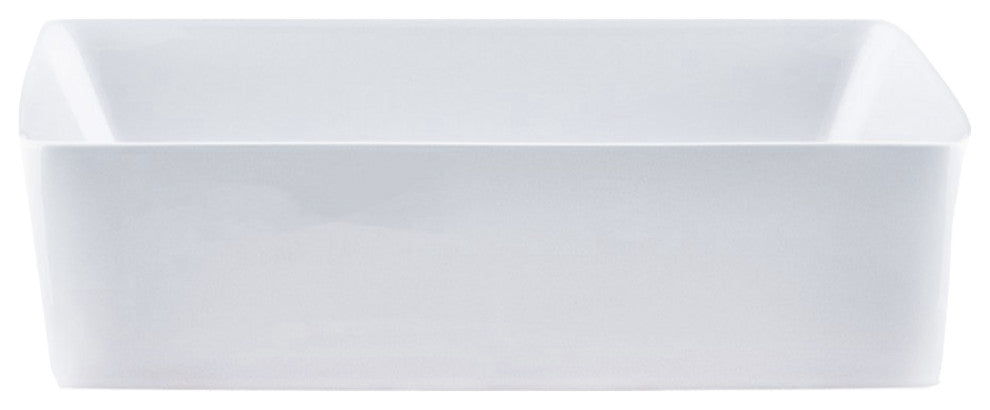 Rectangular White Porcelain Vessel Sink