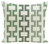 Cuff-Links Geometric Print Pillow, Herb Green, 26"x26"