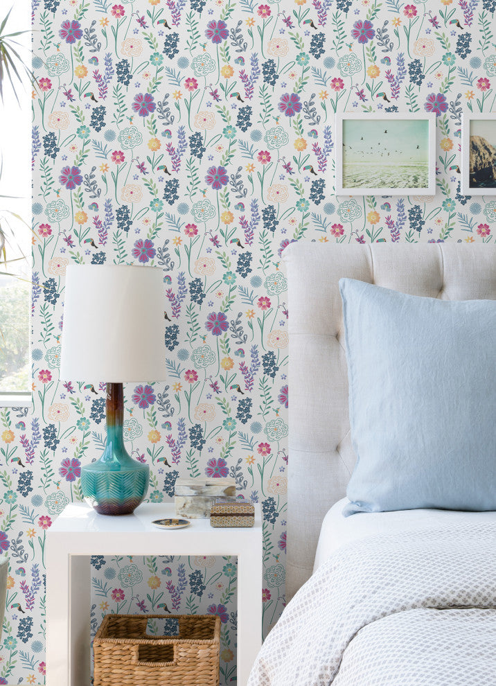 Disney Encanto White Embroidery Floral Peel and Stick Wallpaper