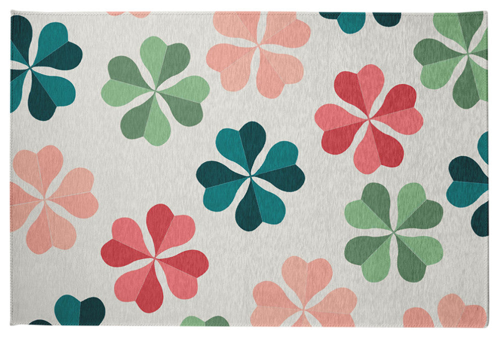 Lucky Patch St. Patrick's Day Chenille Rug, Ocean Abyss Green, 2'x3'