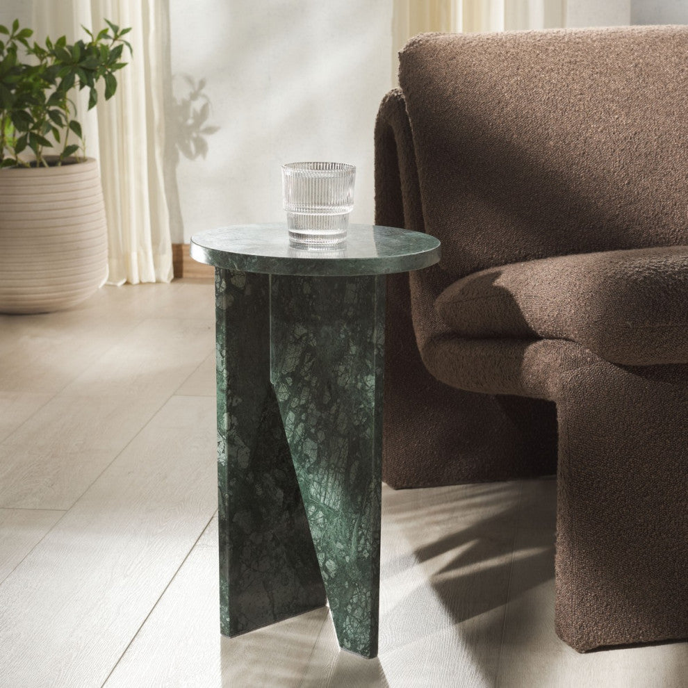Safavieh Couture Devlin Marble Drink Table, Green