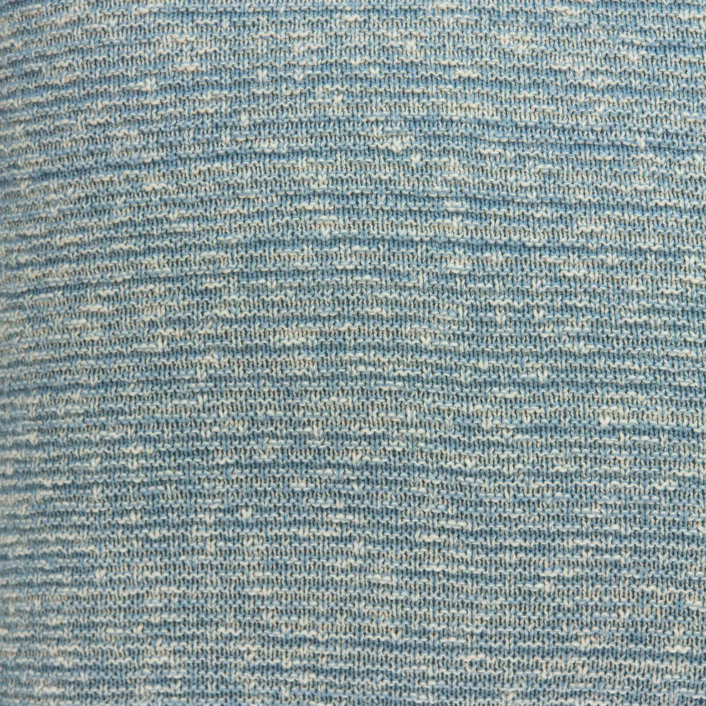 HomeRoots 20" x 7" x 20" Transitional Blue Cotton Pillow Cover With Down Insert