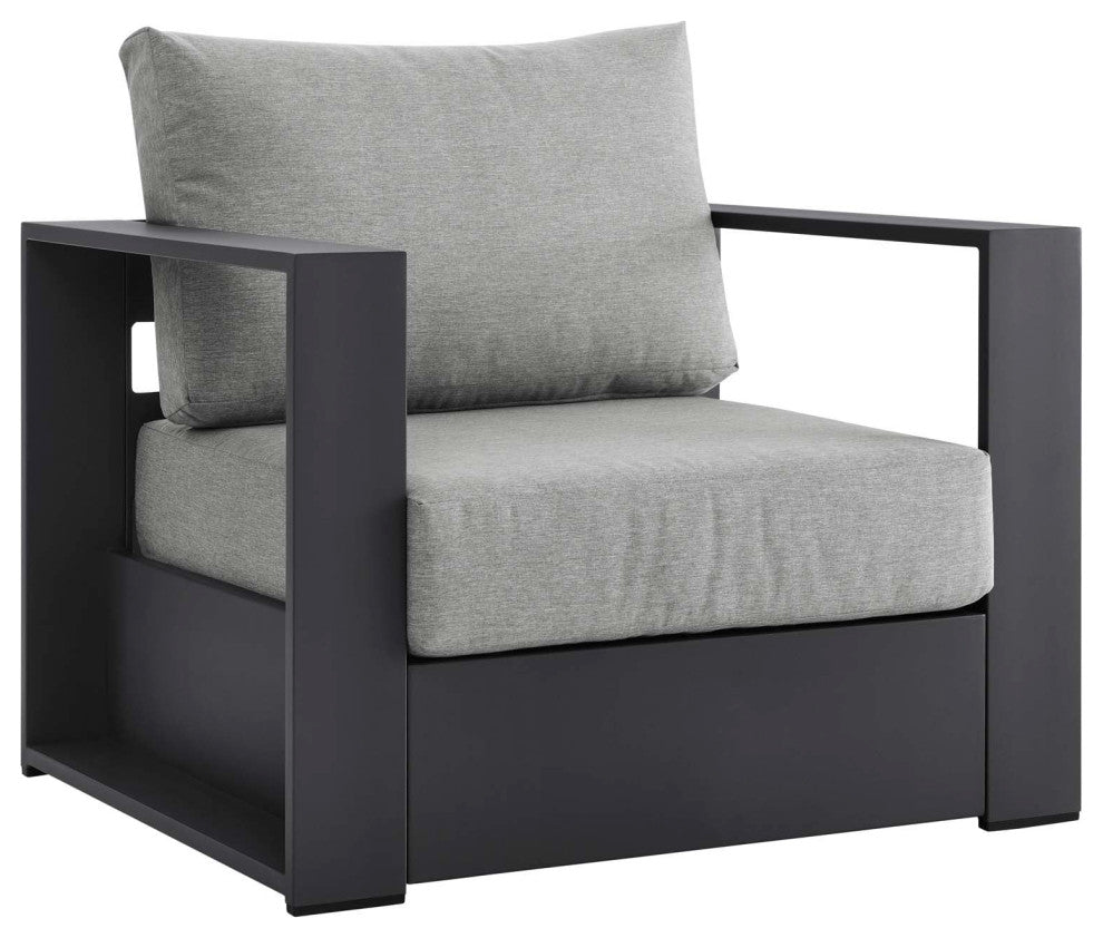 Brentwood Outdoor Patio Powder-Coated Aluminum Armchair, Gray