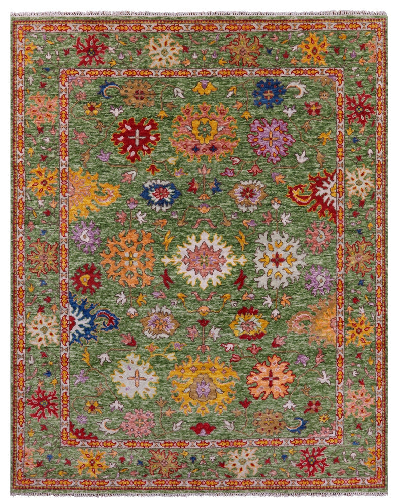 Turkish Oushak Hand Knotted Wool Rug 8' 0" X 10' 1" - Q15653