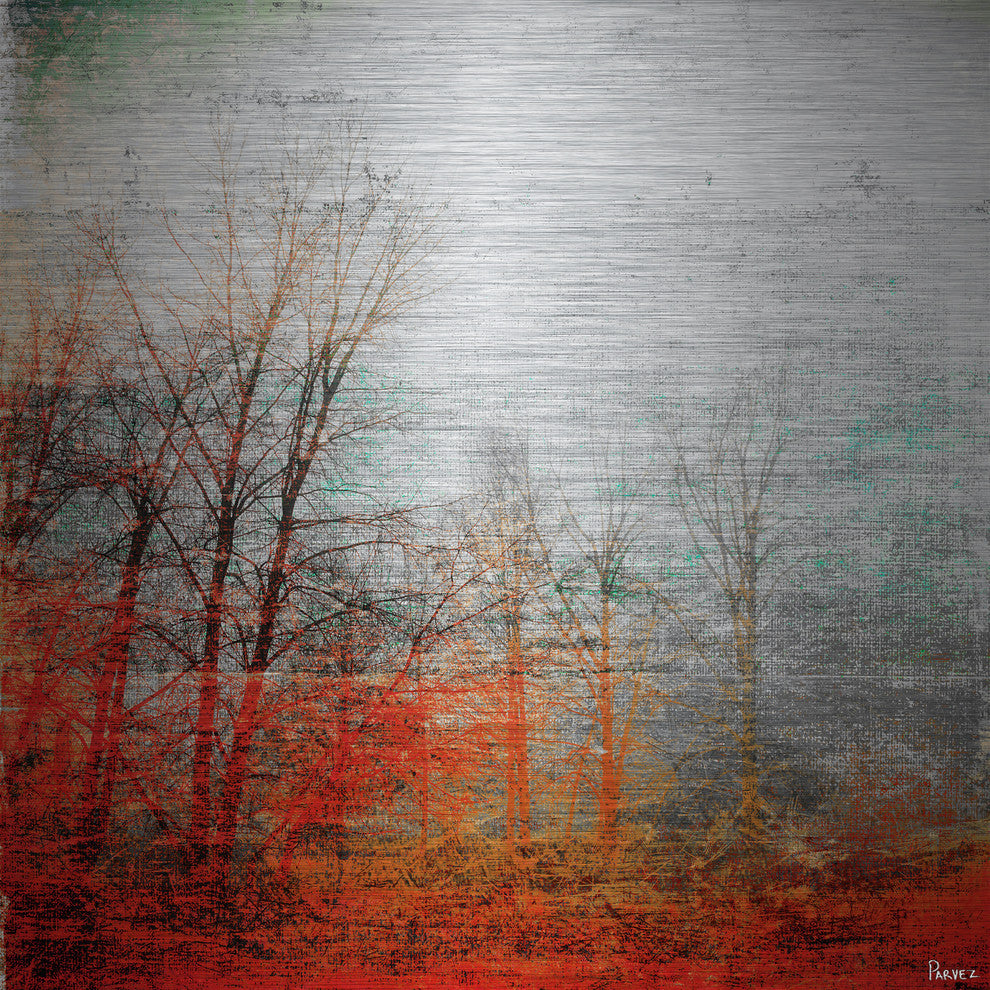 "Deep Forest" UV Ink Print on Brushed  Aluminum, 32"x32"