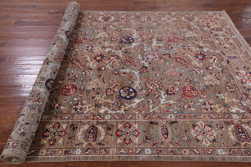 Persian Tabriz Handmade Wool Rug 6' 2" X 9' 4" Q7690