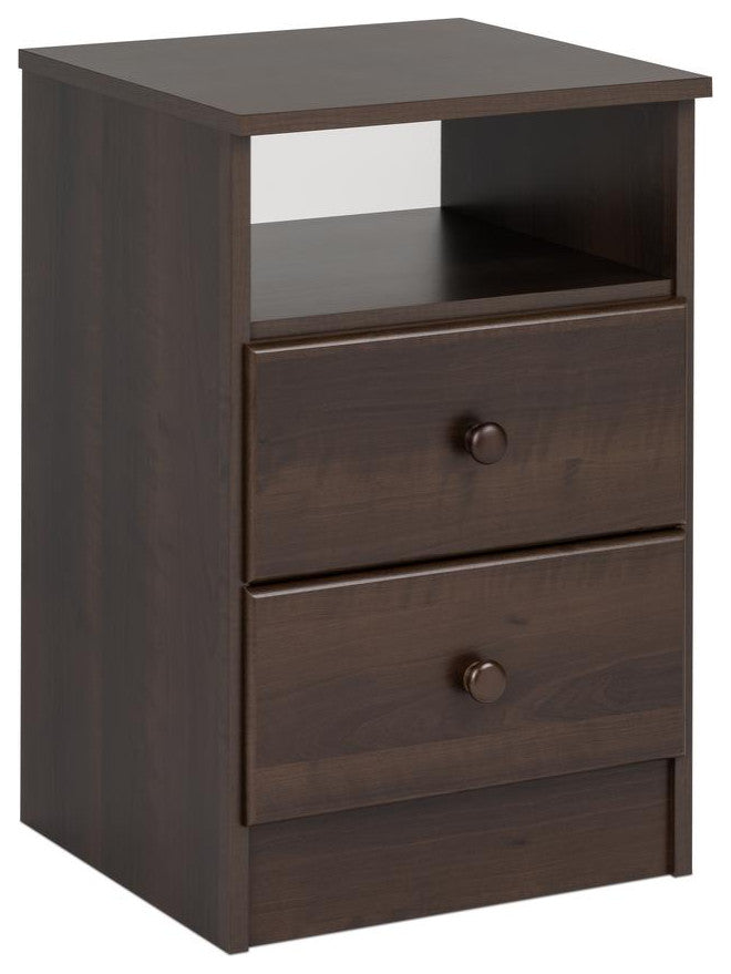 Astrid 2-Drawer Nightstand, Espresso