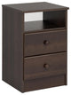 Astrid 2-Drawer Nightstand, Espresso